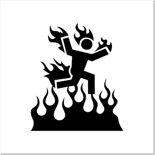 burning man emoji sticker Posters and Art